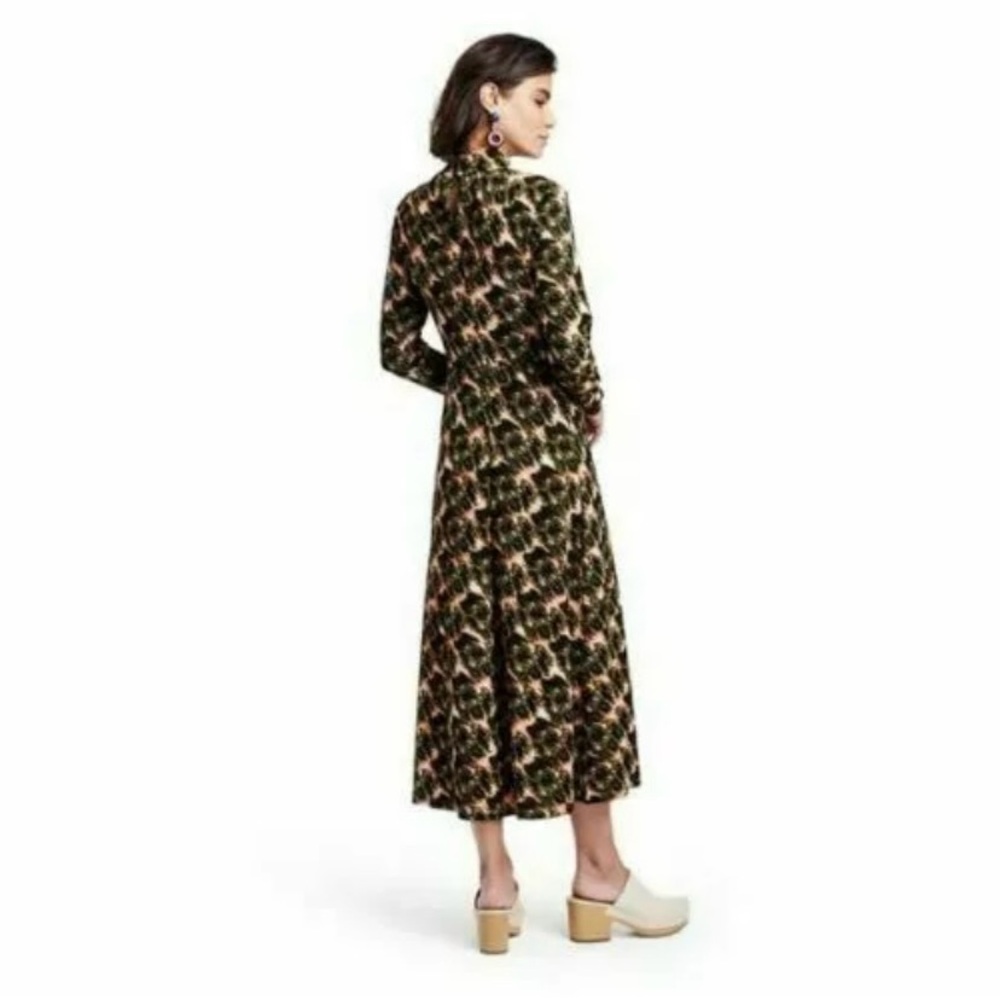 Rachel Comey x Target Animal Print Long Sleeve Knit Dress Olive Green Large